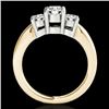 Image 2 : 2 CTW H-SI/I Certified Diamond 3 Stone Solitaire Set 10K Yellow Gold - REF-290W9H - 35441