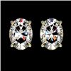 2 CTW Certified VS/SI Quality Oval Diamond Solitaire Stud Earrings 10K Yellow Gold - REF-552W2H - 33