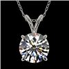 1.55 CTW Certified H-SI/I Quality Diamond Solitaire Necklace 10K White Gold - REF-324N2Y - 36796