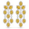 27.95 CTW Royalty Canary Citrine & VS Diamond Earrings 18K White Gold - REF-445W5H - 38937