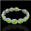 Image 2 : 27 CTW Peridot & Micro Pave VS/SI Diamond Certified Bracelet 10K White Gold - REF-409T3X - 22693