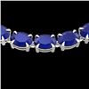 68 CTW Sapphire Eternity Designer Inspired Tennis Necklace 14K White Gold - REF-234T9X - 23403