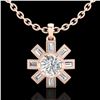 1.33 CTW VS/SI Diamond Solitaire Art Deco Stud Necklace 18K Rose Gold - REF-220H9W - 37068