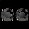 Image 1 : 4 CTW Fancy Black VS Diamond Solitaire Stud Earrings 10K Rose Gold - REF-96T9X - 33135