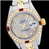 Image 1 : Rolex Ladies Two Tone 14K Gold/SS, Diam Dial & Diam/Ruby Bezel, Saph Crystal - REF-363X3A