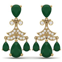 11.97 CTW Royalty Emerald & VS Diamond Earrings 18K Yellow Gold - REF-176N4Y - 38717