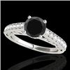 Image 1 : 1.4 CTW Certified Vs Black Diamond Solitaire Ring 10K White Gold - REF-58M2F - 35017