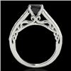 Image 2 : 1.4 CTW Certified Vs Black Diamond Solitaire Ring 10K White Gold - REF-58M2F - 35017