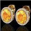 5.50 CTW Citrine & Micro VS/SI Diamond Halo Earbridal Ring 18K Yellow Gold - REF-63N3Y - 20247