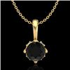 0.62 CTW Fancy Black Diamond Solitaire Art Deco Stud Necklace 18K Yellow Gold - REF-56N4Y - 37795