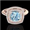 2.02 CTW Sky Blue Topaz & Micro VS/SI Diamond Certified Halo Ring 14K Rose Gold - REF-60N2Y - 20753