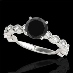 1.75 CTW Certified Vs Black Diamond Solitaire Ring 10K White Gold - REF-68W8H - 34892