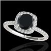 1.25 CTW Certified Vs Black Diamond Solitaire Halo Ring 10K White Gold - REF-55T3X - 33328