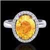 2.50 CTW Citrine And Micro Pave VS/SI Diamond Ring Halo 18K White Gold - REF-50R2K - 21101