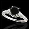 1.46 CTW Certified Vs Black Diamond Solitaire Ring 10K White Gold - REF-62R8K - 34964