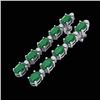 7 CTW Emerald & VS/SI Diamond Certified Tennis Earrings 10K White Gold - REF-64H4W - 21520