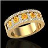 Image 2 : 2 CTW Citrine & Micro VS/SI Diamond Certified Inspired Ring 10K Yellow Gold - REF-60F2M - 20823