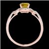 Image 2 : 1.36 CTW Certified Si Fancy Intense Yellow Diamond Solitaire Ring 10K Rose Gold - REF-169H3W - 35330