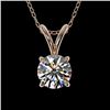 Image 1 : 0.51 CTW Certified H-SI/I Quality Diamond Solitaire Necklace 10K Rose Gold - REF-61M8F - 36718