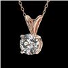 Image 2 : 0.51 CTW Certified H-SI/I Quality Diamond Solitaire Necklace 10K Rose Gold - REF-61M8F - 36718