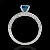 Image 2 : 1.75 CTW SI Certified Fancy Blue Diamond Bypass Solitaire Ring 10K White Gold - REF-180X2T - 35131