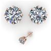 Image 2 : 4 CTW VS/SI Diamond Stud Solitaire Earrings 18K Rose Gold - REF-1936K4R - 35705