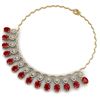 Image 4 : 56.05 CTW Royalty Ruby & VS Diamond Necklace 18K Yellow Gold - REF-1145M5F - 39065