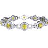 Image 4 : 10 CTW Si/I Fancy Yellow And White Diamond Bracelet 18K White Gold - REF-886M4F - 40091