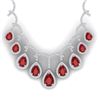 Image 1 : 31.5 CTW Royalty Designer Ruby & VS Diamond Necklace 18K White Gold - REF-872K8R - 39348