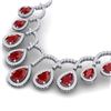 Image 2 : 31.5 CTW Royalty Designer Ruby & VS Diamond Necklace 18K White Gold - REF-872K8R - 39348