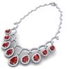 Image 4 : 31.5 CTW Royalty Designer Ruby & VS Diamond Necklace 18K White Gold - REF-872K8R - 39348