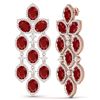 Image 4 : 35.15 CTW Royalty Designer Ruby & VS Diamond Earrings 18K Rose Gold - REF-590X9T - 38926
