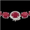 Image 1 : 170 CTW Ruby & VS/SI Diamond Halo Micro Eternity Necklace 14K White Gold - REF-993X8T - 22312