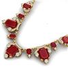 Image 2 : 75.21 CTW Royalty Ruby & VS Diamond Necklace 18K Yellow Gold - REF-1363T6X - 38750