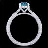 Image 4 : 1.45 CTW Fancy Intense Blue Diamond Solitaire Art Deco Ring 18K White Gold - REF-209T3X - 37754