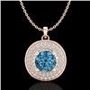 Image 1 : 1.25 CTW Fancy Intense Blue Diamond Solitaire Art Deco Necklace 18K Rose Gold - REF-161W8H - 38140