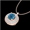 Image 2 : 1.25 CTW Fancy Intense Blue Diamond Solitaire Art Deco Necklace 18K Rose Gold - REF-161W8H - 38140