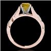 Image 2 : 1.5 CTW Certified Si Fancy Intense Yellow Diamond Solitaire Ring 10K Rose Gold - REF-180K2R - 35222
