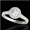 Image 1 : 1.11 CTW H-SI/I Certified Diamond Solitaire Halo Ring 10K White Gold - REF-167M3F - 33814