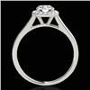 Image 2 : 1.11 CTW H-SI/I Certified Diamond Solitaire Halo Ring 10K White Gold - REF-167M3F - 33814