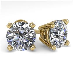 2.50 CTW Certified VS/SI Diamond Stud Earrings 14K Yellow Gold - REF-666F5M - 38378
