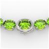 Image 1 : 148 CTW Peridot & VS/SI Diamond Solitaire Necklace 14K White Gold - REF-913N8Y - 22307