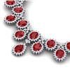 Image 2 : 81 CTW Royalty Designer Ruby & VS Diamond Necklace 18K White Gold - REF-1618X2T - 38622
