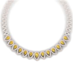 31.74 CTW Royalty Canary Citrine & VS Diamond Necklace 18K Rose Gold - REF-1145H5W - 39448