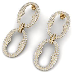 7 CTW Certified VS/SI Diamond Earrings 18K Yellow Gold - REF-436Y4N - 40066