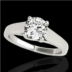 1.5 CTW H-SI/I Certified Diamond Solitaire Ring 10K White Gold - REF-332H4W - 35534