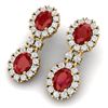 Image 5 : 8.98 CTW Royalty Designer Ruby & VS Diamond Earrings 18K Yellow Gold - REF-218X2T - 38813