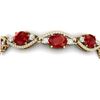 Image 1 : 22.15 CTW Royalty Ruby & VS Diamond Bracelet 18K Yellow Gold - REF-418T2X - 38963