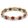 Image 4 : 22.15 CTW Royalty Ruby & VS Diamond Bracelet 18K Yellow Gold - REF-418T2X - 38963