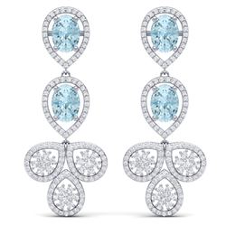 9.55 CTW Royalty Sky Topaz & VS Diamond Earrings 18K White Gold - REF-272Y8N - 39090